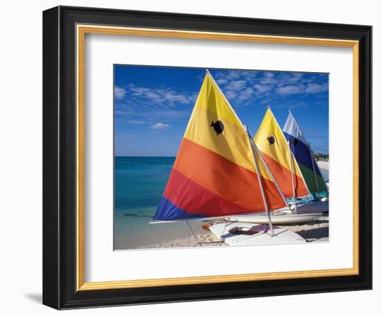 Sailboats on the Beach at Princess Cays, Bahamas-Jerry & Marcy Monkman-Framed Photographic Print