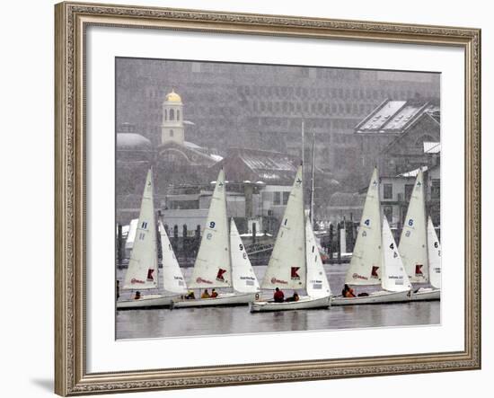 Sailboats Pass Faneuil Hall-null-Framed Photographic Print