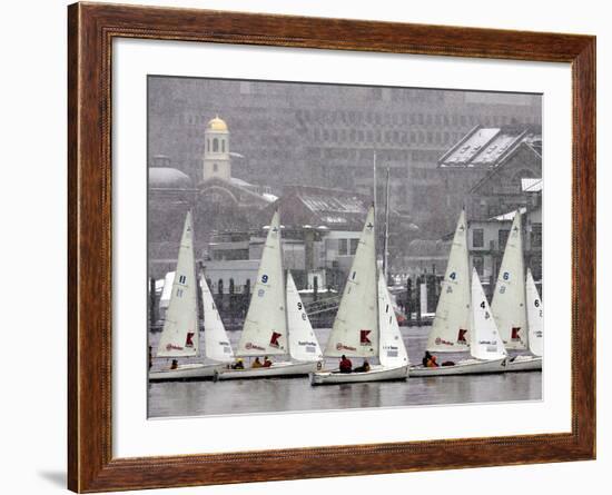 Sailboats Pass Faneuil Hall-null-Framed Photographic Print