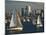 Sailboats Race on Lake Union under City Skyline, Seattle, Washington, Usa-Charles Crust-Mounted Photographic Print