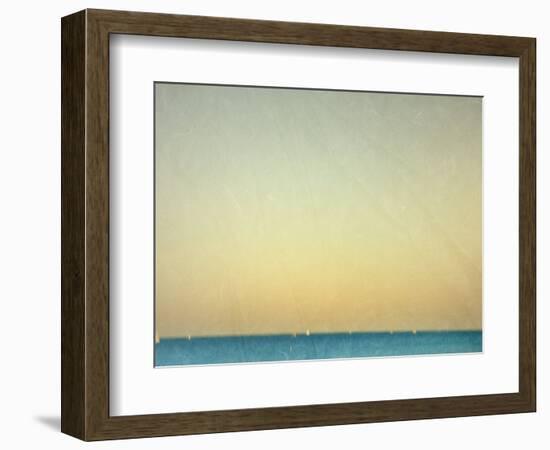 Sailboats under Pearl Sky-Robert Cattan-Framed Photographic Print