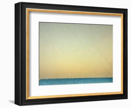 Sailboats under Pearl Sky-Robert Cattan-Framed Photographic Print