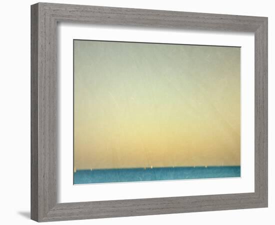 Sailboats under Pearl Sky-Robert Cattan-Framed Photographic Print