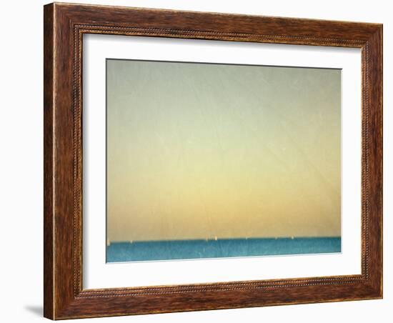 Sailboats under Pearl Sky-Robert Cattan-Framed Photographic Print