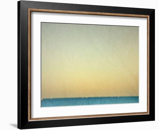 Sailboats under Pearl Sky-Robert Cattan-Framed Photographic Print