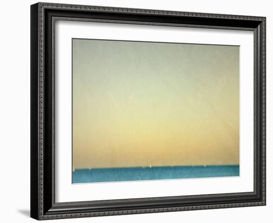 Sailboats under Pearl Sky-Robert Cattan-Framed Photographic Print