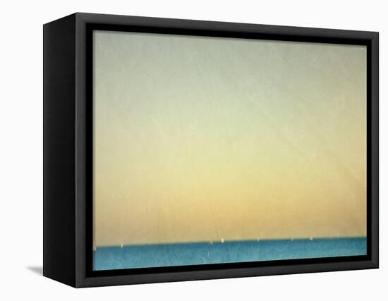 Sailboats under Pearl Sky-Robert Cattan-Framed Premier Image Canvas