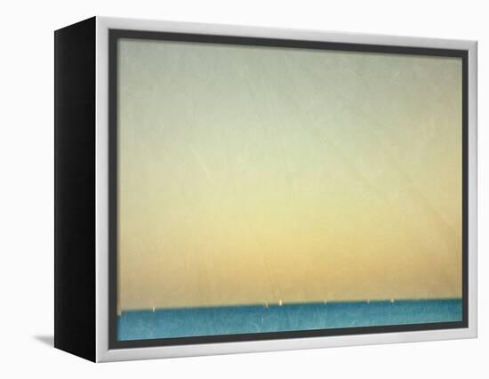 Sailboats under Pearl Sky-Robert Cattan-Framed Premier Image Canvas