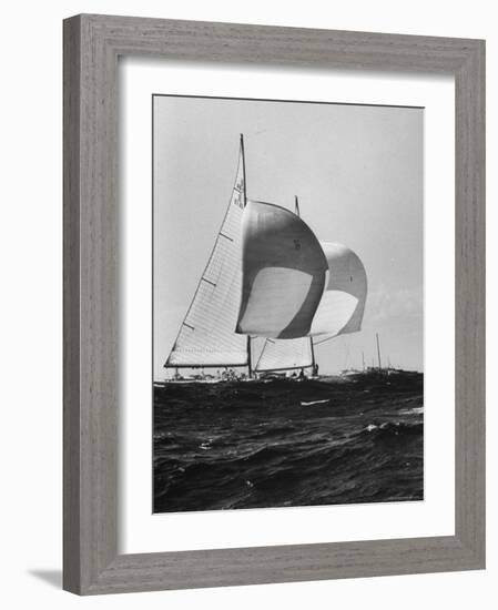 Sailboats Weatherly and Australian Contender Gretel in America's Cup Races-George Silk-Framed Photographic Print