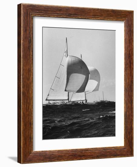 Sailboats Weatherly and Australian Contender Gretel in America's Cup Races-George Silk-Framed Photographic Print