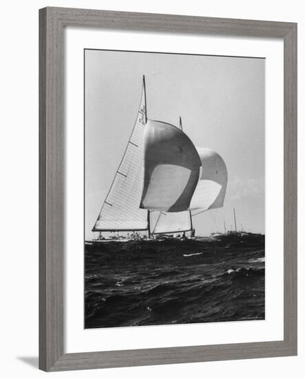 Sailboats Weatherly and Australian Contender Gretel in America's Cup Races-George Silk-Framed Photographic Print