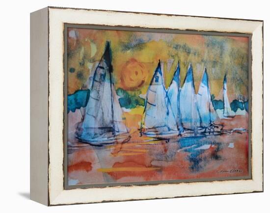 Sailboats with a Pink Sky-Brenda Brin Booker-Framed Premier Image Canvas