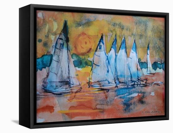 Sailboats with a Pink Sky-Brenda Brin Booker-Framed Premier Image Canvas