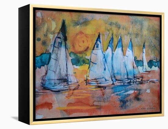 Sailboats with a Pink Sky-Brenda Brin Booker-Framed Premier Image Canvas