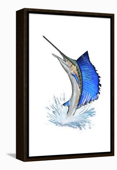 Sailfish - Icon-Lantern Press-Framed Stretched Canvas