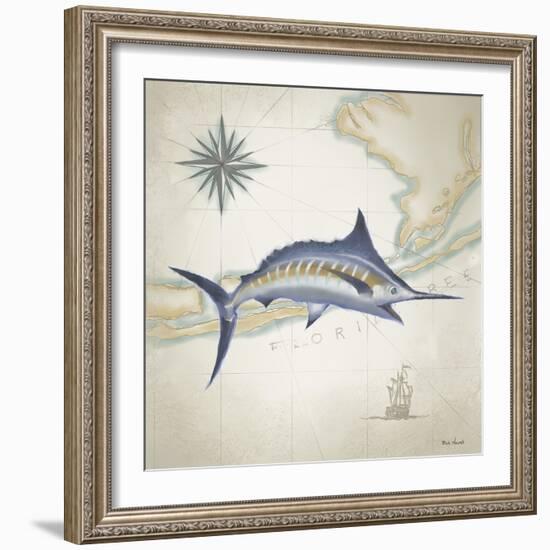 Sailfish Map I-Rick Novak-Framed Art Print