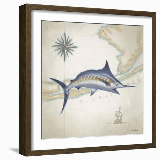 Sailfish Map I-Rick Novak-Framed Art Print