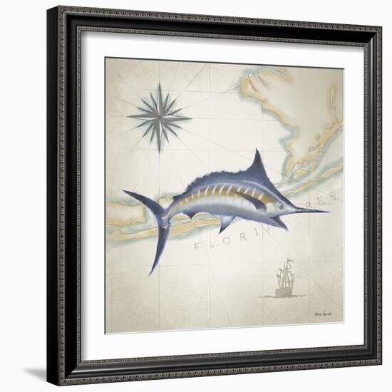 Sailfish Map I-Rick Novak-Framed Art Print