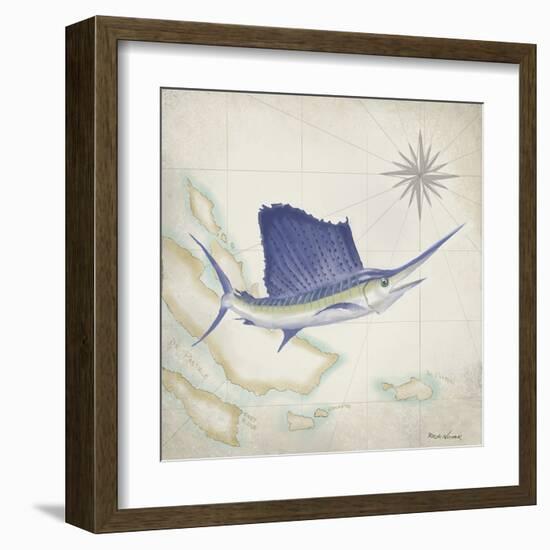 Sailfish Map II-Rick Novak-Framed Art Print