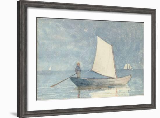 Sailing a Dory, 1880-Winslow Homer-Framed Giclee Print