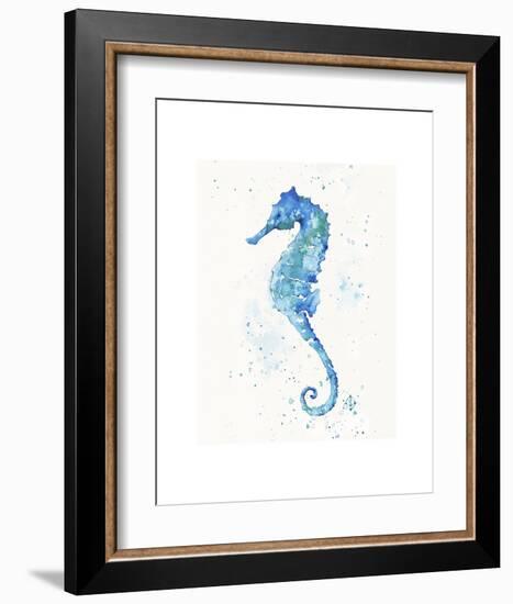 Sailing Along (Seahorse)-Sillier than Sally-Framed Art Print