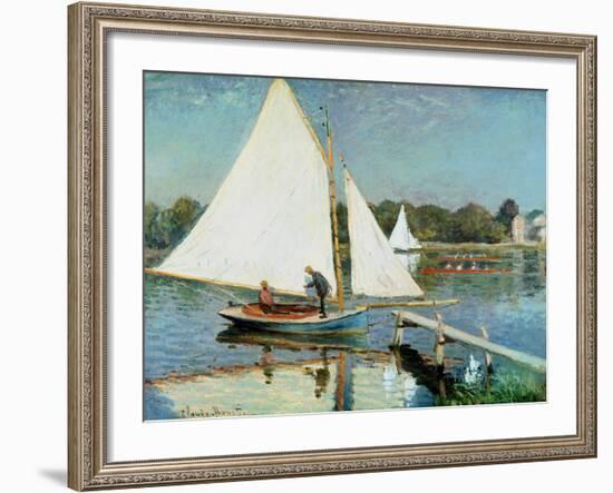 Sailing at Argenteuil, c.1874-Claude Monet-Framed Giclee Print