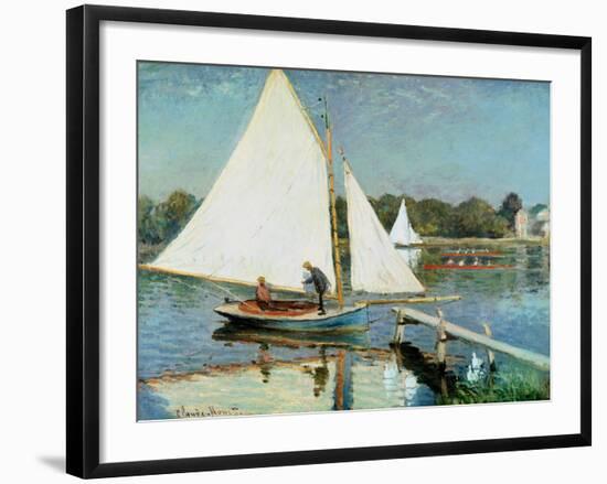 Sailing at Argenteuil, c.1874-Claude Monet-Framed Giclee Print