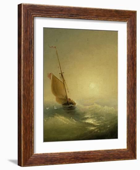 Sailing Barge at Sunset, 1856-Ivan Konstantinovich Aivazovsky-Framed Giclee Print