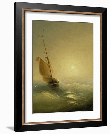 Sailing Barge at Sunset, 1856-Ivan Konstantinovich Aivazovsky-Framed Giclee Print