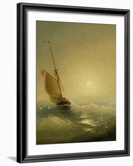 Sailing Barge at Sunset, 1856-Ivan Konstantinovich Aivazovsky-Framed Giclee Print