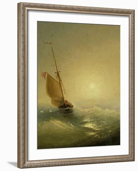 Sailing Barge at Sunset, 1856-Ivan Konstantinovich Aivazovsky-Framed Giclee Print