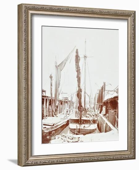 Sailing Barges, Battersea, London, 1906-null-Framed Photographic Print