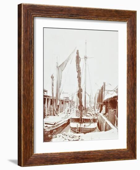 Sailing Barges, Battersea, London, 1906-null-Framed Photographic Print