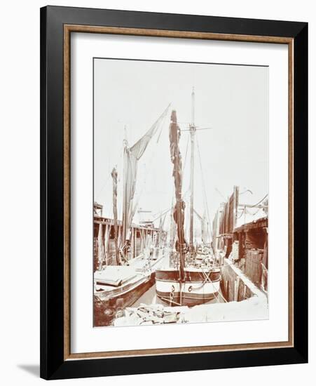 Sailing Barges, Battersea, London, 1906-null-Framed Photographic Print