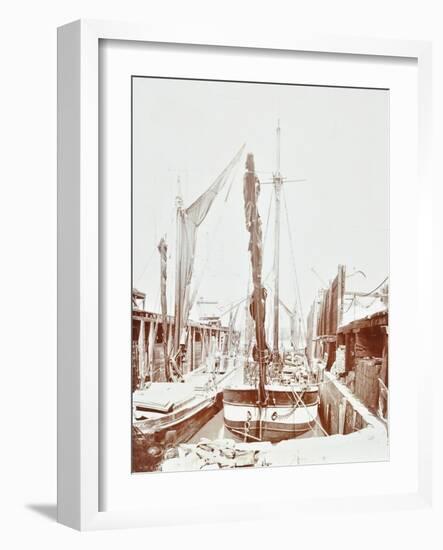 Sailing Barges, Battersea, London, 1906-null-Framed Photographic Print