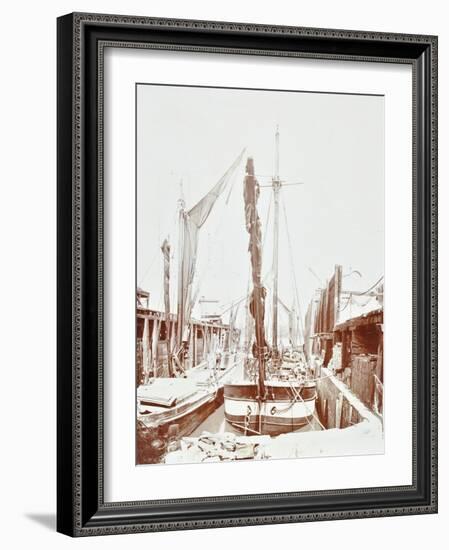 Sailing Barges, Battersea, London, 1906-null-Framed Photographic Print