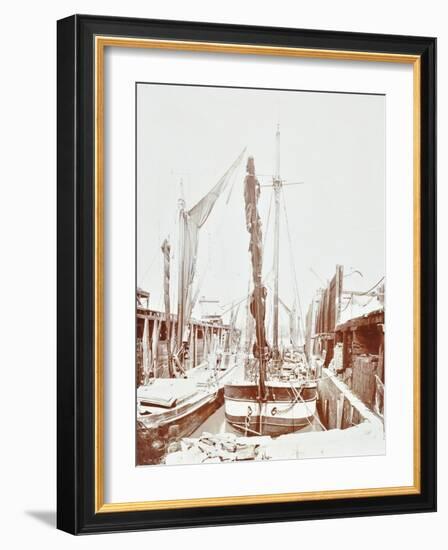 Sailing Barges, Battersea, London, 1906-null-Framed Photographic Print