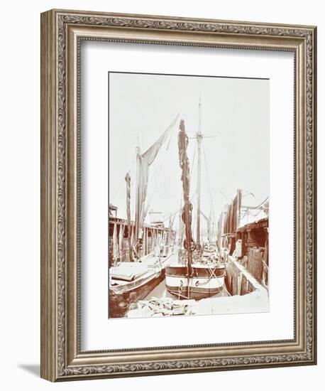 Sailing Barges, Battersea, London, 1906-null-Framed Photographic Print