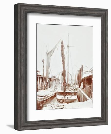 Sailing Barges, Battersea, London, 1906-null-Framed Photographic Print