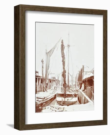 Sailing Barges, Battersea, London, 1906-null-Framed Photographic Print