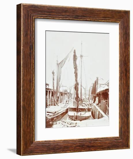 Sailing Barges, Battersea, London, 1906-null-Framed Photographic Print