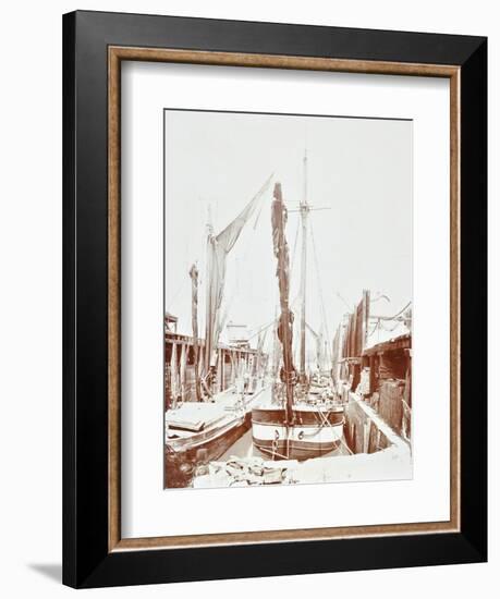 Sailing Barges, Battersea, London, 1906-null-Framed Photographic Print