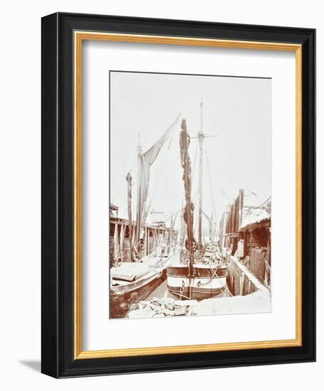 Sailing Barges, Battersea, London, 1906-null-Framed Photographic Print