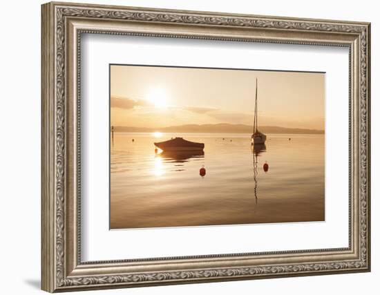 Sailing Boat at Sunset, Lake Constance, Near Konstanz, Baden-Wurttemberg, Germany, Europe-Markus Lange-Framed Photographic Print