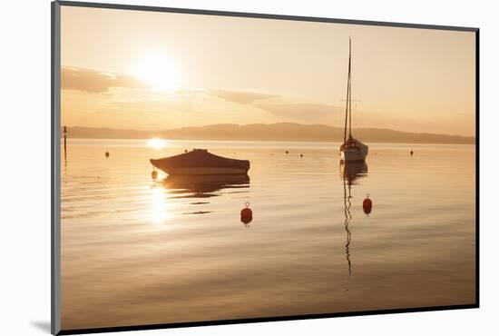 Sailing Boat at Sunset, Lake Constance, Near Konstanz, Baden-Wurttemberg, Germany, Europe-Markus Lange-Mounted Photographic Print