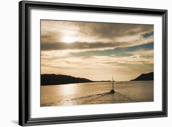 Sailing Boat at Sunset on the Dalmatian Coast, Adriatic, Croatia, Europe-Matthew Williams-Ellis-Framed Photographic Print