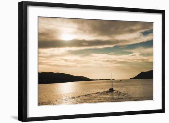 Sailing Boat at Sunset on the Dalmatian Coast, Adriatic, Croatia, Europe-Matthew Williams-Ellis-Framed Photographic Print
