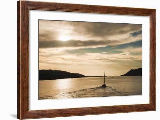 Sailing Boat at Sunset on the Dalmatian Coast, Adriatic, Croatia, Europe-Matthew Williams-Ellis-Framed Photographic Print