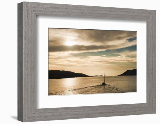 Sailing Boat at Sunset on the Dalmatian Coast, Adriatic, Croatia, Europe-Matthew Williams-Ellis-Framed Photographic Print