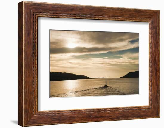 Sailing Boat at Sunset on the Dalmatian Coast, Adriatic, Croatia, Europe-Matthew Williams-Ellis-Framed Photographic Print